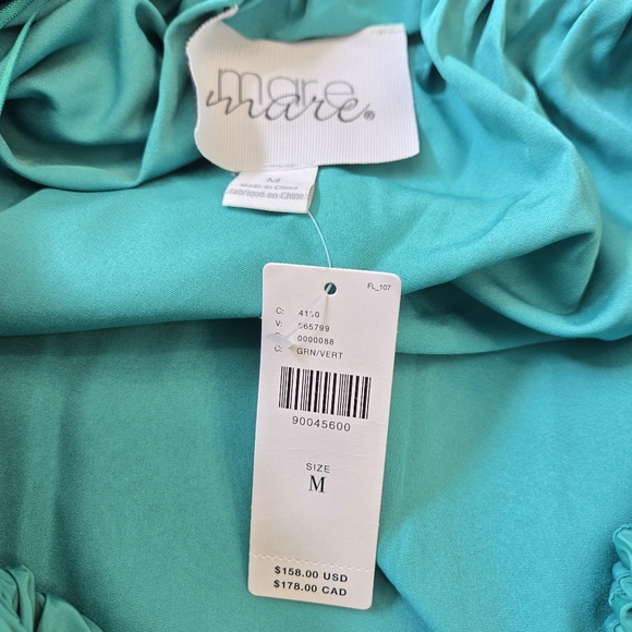 Anthropologie Mare Mare Off The Shoulder Green Puff Sleeve Mini Dress - Picture 5 of 8